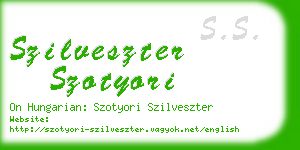 szilveszter szotyori business card